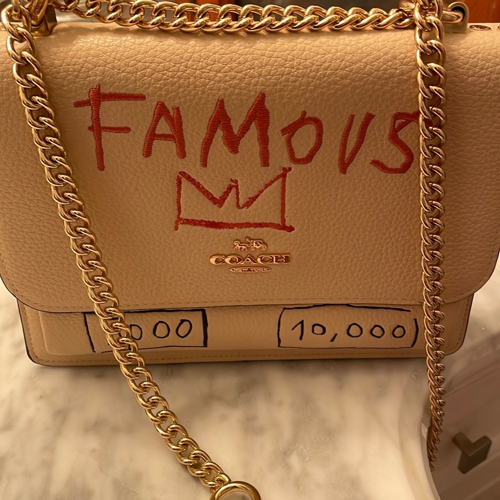 Basquiatcoach collection nude medium bag